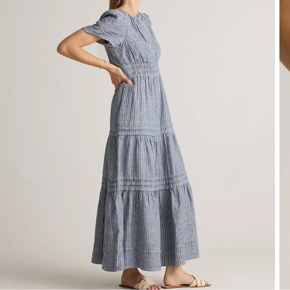 Quince Blue Tiered Maxi Dress - Picture 2 of 5